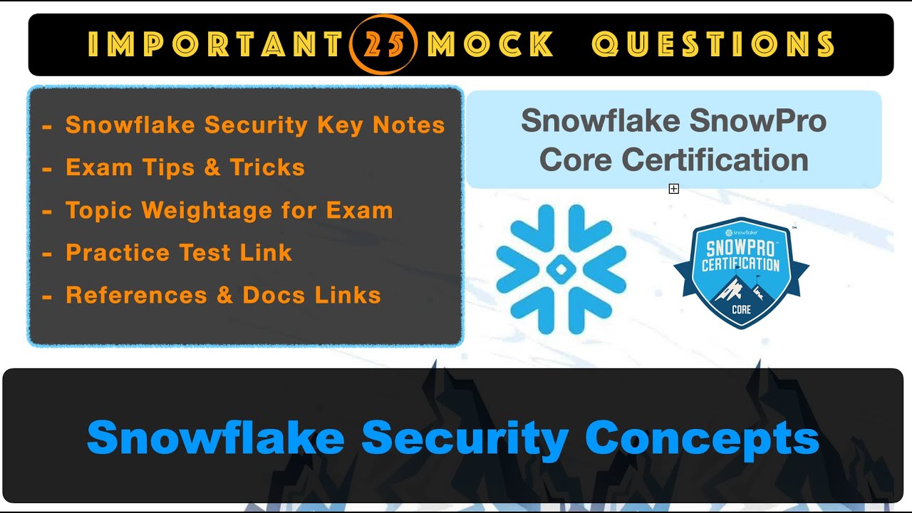 Snowflake Security Concepts | Sample Questions | SnowPro Certification