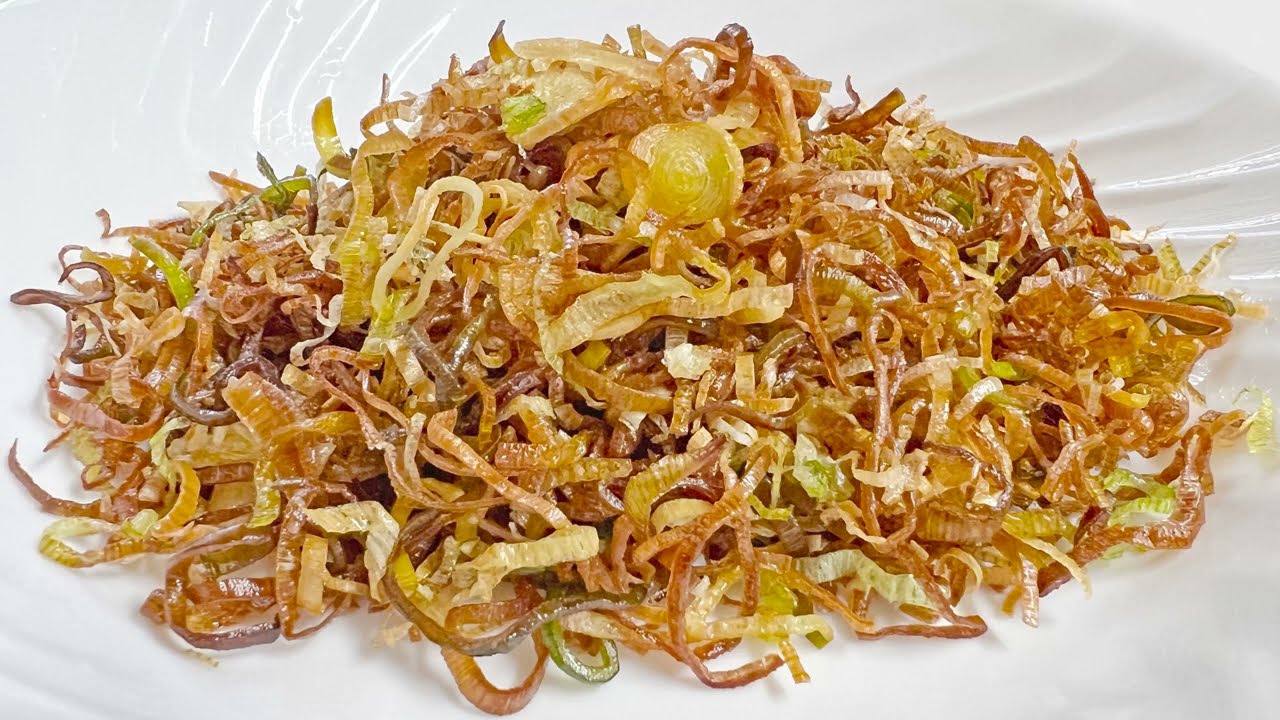 Cách Phi Hành Boa Rô (Poireau) Tỏi Tây Giòn Tan - Easy Crispy Fried Leeks