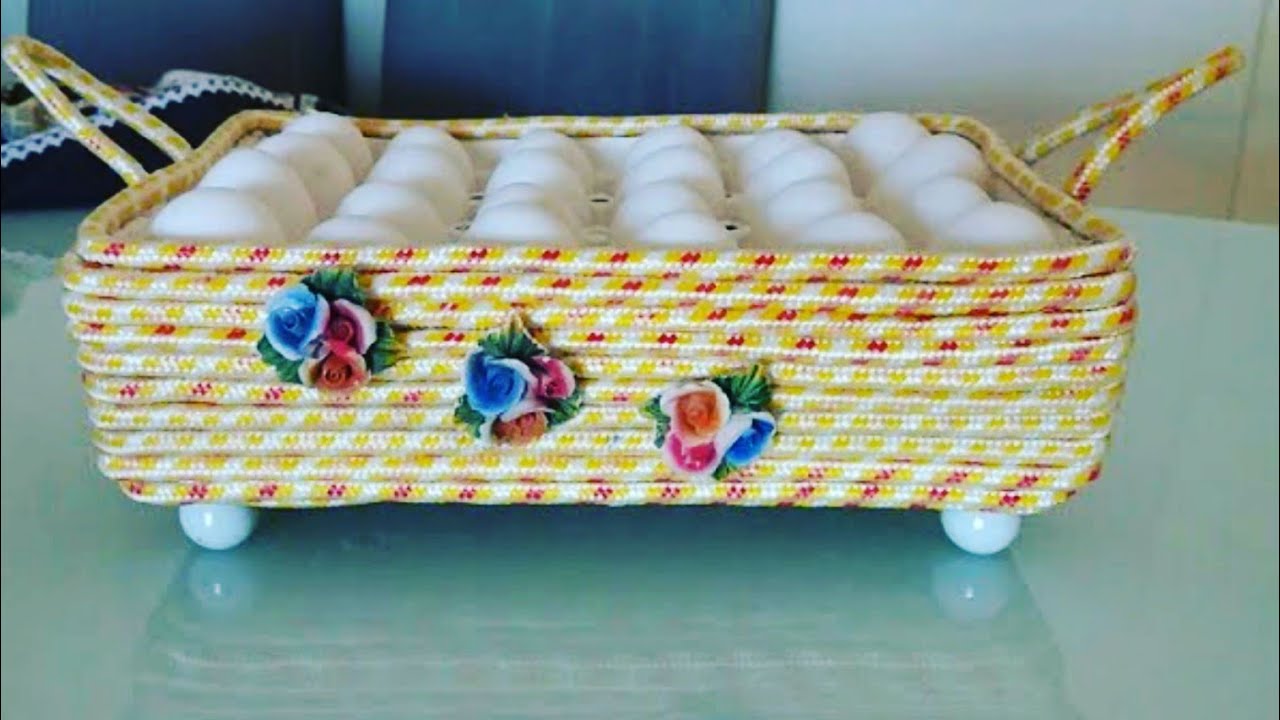 🦋CESTA PORTA OVOS|Reutilizando cartela de ovo que iria para o lixo faça e venda! #dolixoaaoluxo