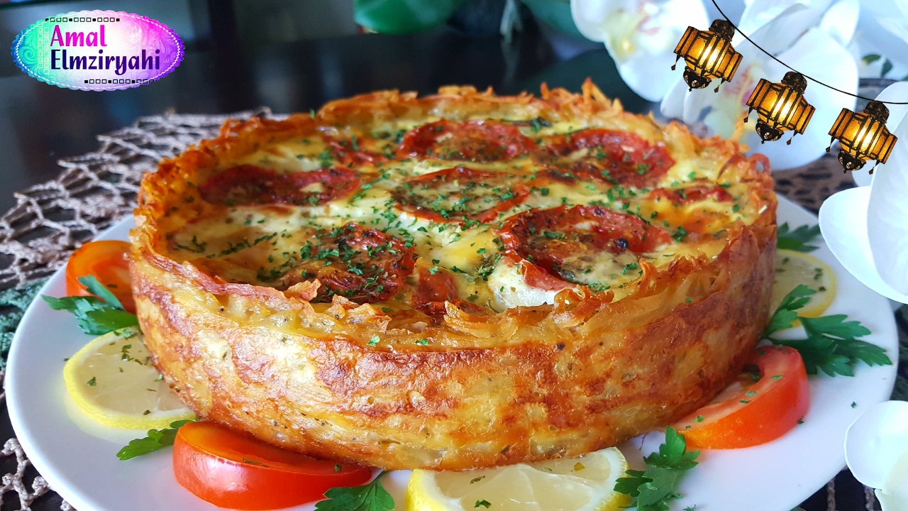 كيش بدون عجينة بالسبانخ و الطماطم المشوية تعاون مع cuisine de fadila