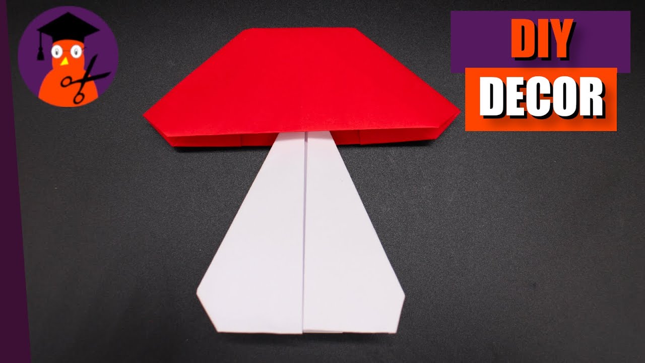 Basteln mit Papier Pilz DIY Deko für den Herbst & Winter