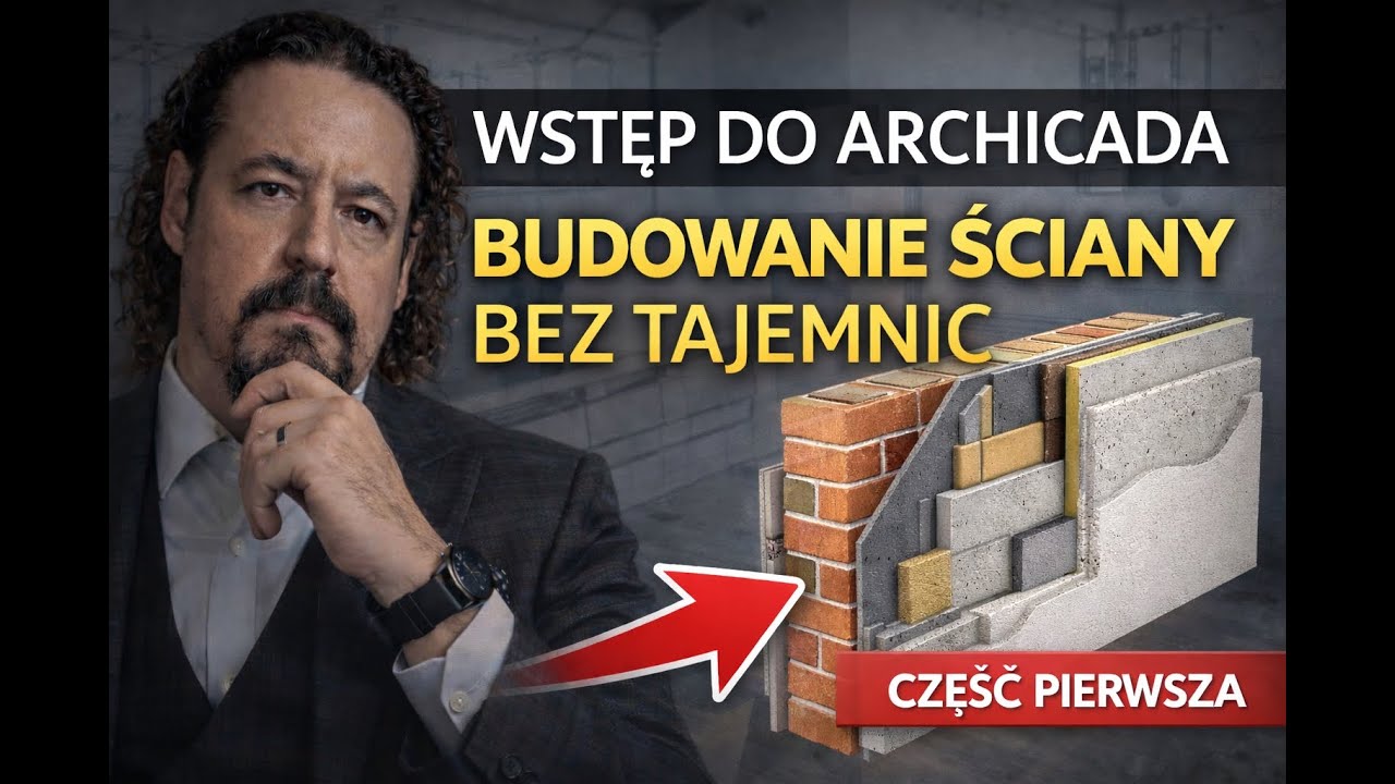 Wstęp do Archicada – jak narysować ścianę (narzędzie ściana w archicad 2029)