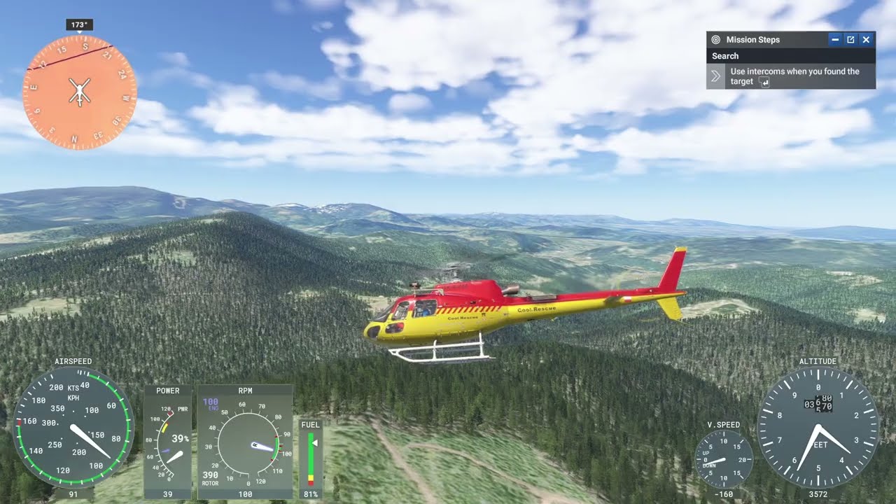 Microsoft Flight simulator 2024 - H125 rescue a girl from woods