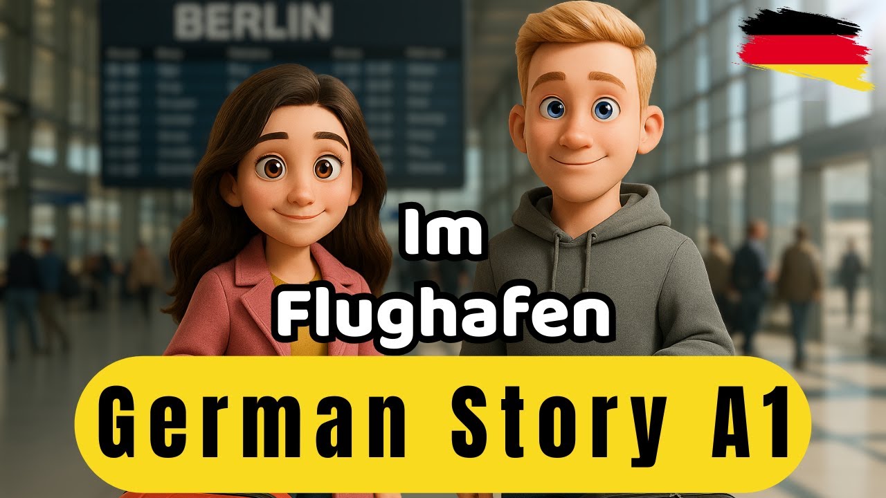 German for beginners | Deutsch Lernen| German A1 | Flughafen | at the airport | easy German | story1