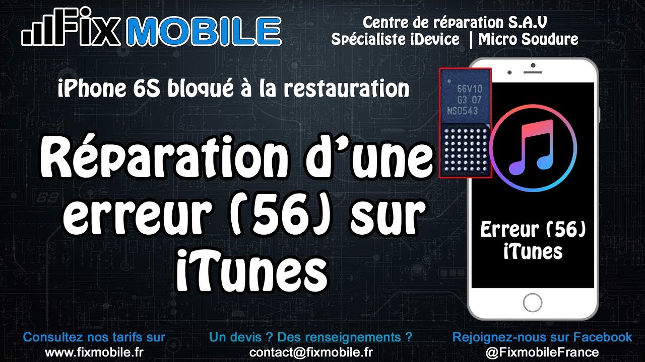 Réparation iPhone erreur 56 sur iTunes (Micro soudure iPhone)