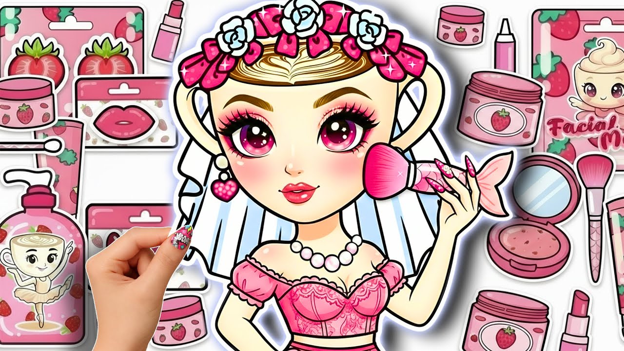💋PAPER DIY❤️She Turns Into a Strawberry Princess 🍓👑 Makeup Story | Remi DIY
