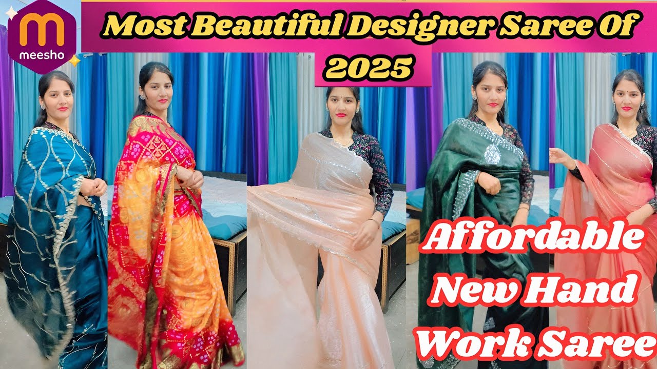 😍Meesho Saree Haul Rs.603😍DesignerPureGeorgette\Chiffon\Organzanet SareeHaulPartywear Collection