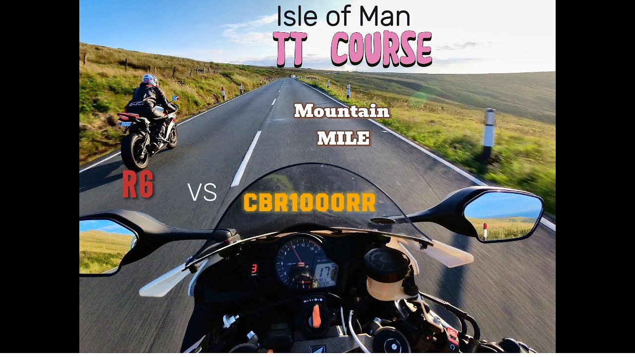 cbr1000rr behind r6 mountain mile, isle of man    helmet camera  ramsey to bungalow