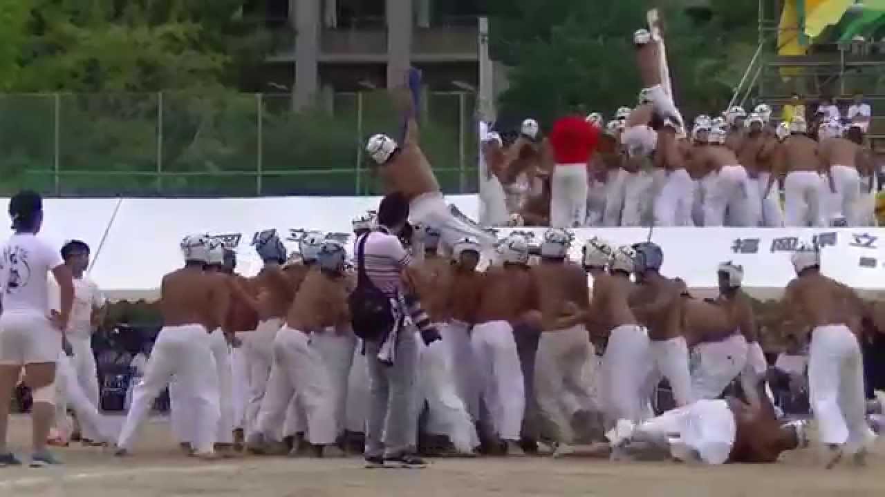 2014 第67回修猷館高校大運動会 棒倒し 予選 白×青