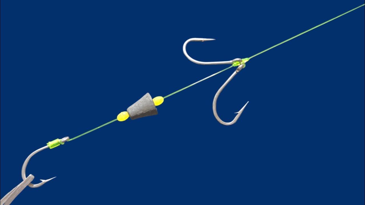 How to make a basic fishing line for fast currents with 3 fishing hooks