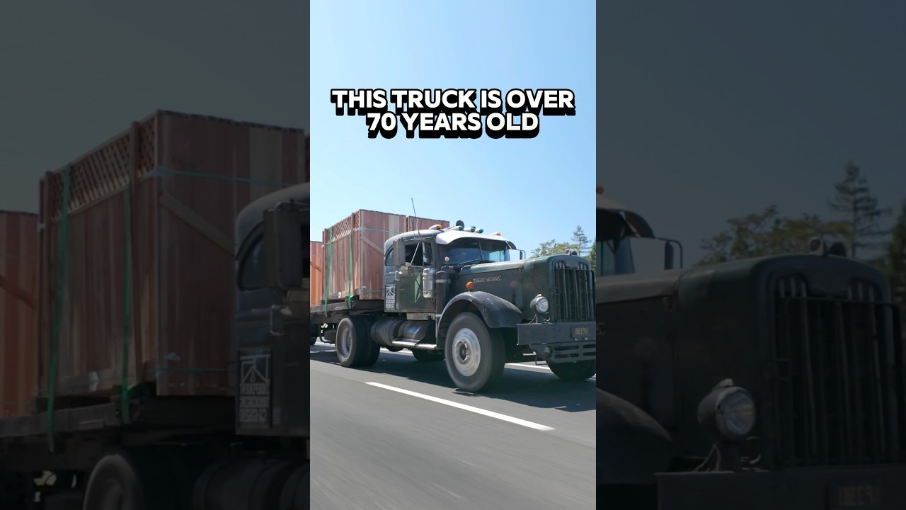 Old school vs modern semi trucks when over 70 years old #trucking #trucker #flatbed #autocar #diesel