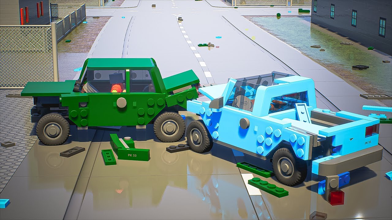 Lego Softbody Cars Crashes - Brick Rigs