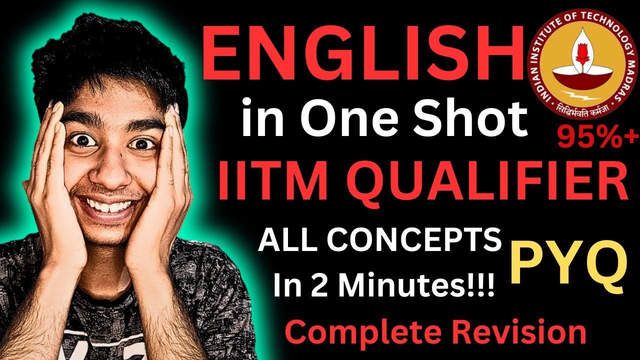 IIT Madras BS Data Science Qualifier English in One shot | Previous Year Questions | Full Revision