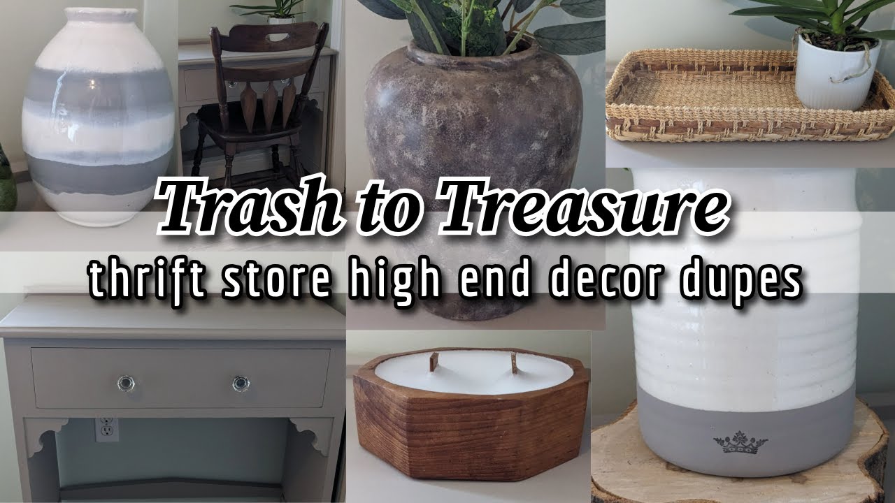 TRASH TO TREASURE THRIFT STORE HIGH END DECOR DUPES~DIY Budget Home Decor~Simple & Quick Decor Ideas