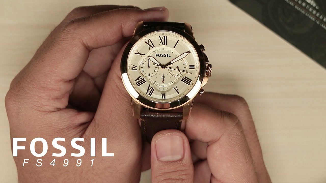 [What's Inside The Box?] Fossil FS4991 Grant Chronograph Brown Leather Watch