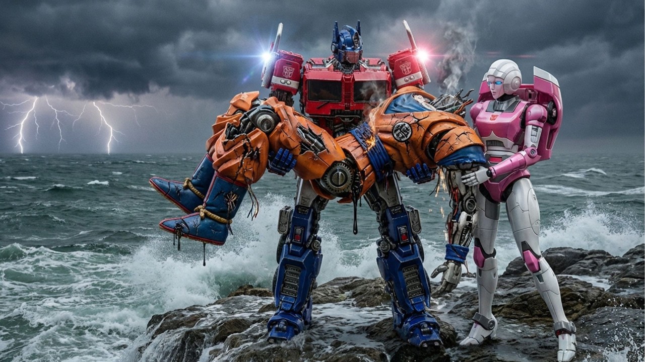 Optimus Prime & Arcee Restoring Giant Mecha Goku: Buried 3700m Deep for 30 Years | ASMR
