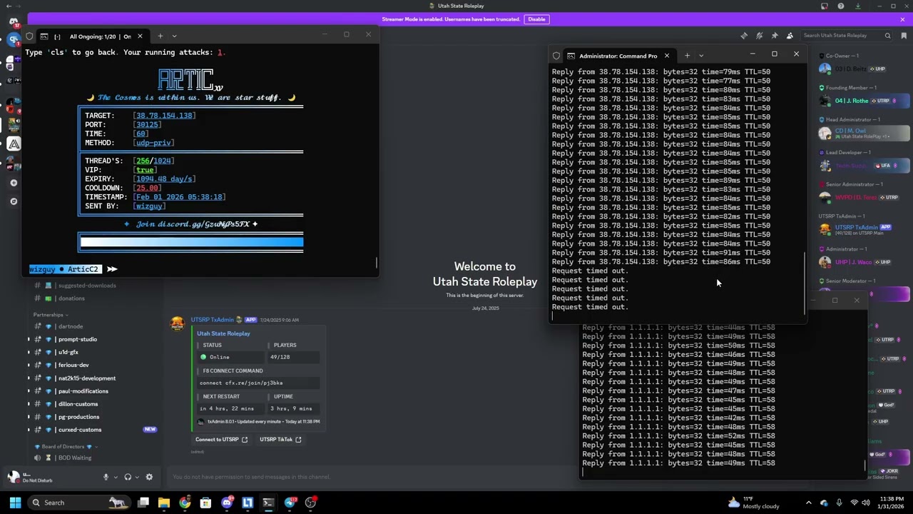 botnet slams crappy fivem server