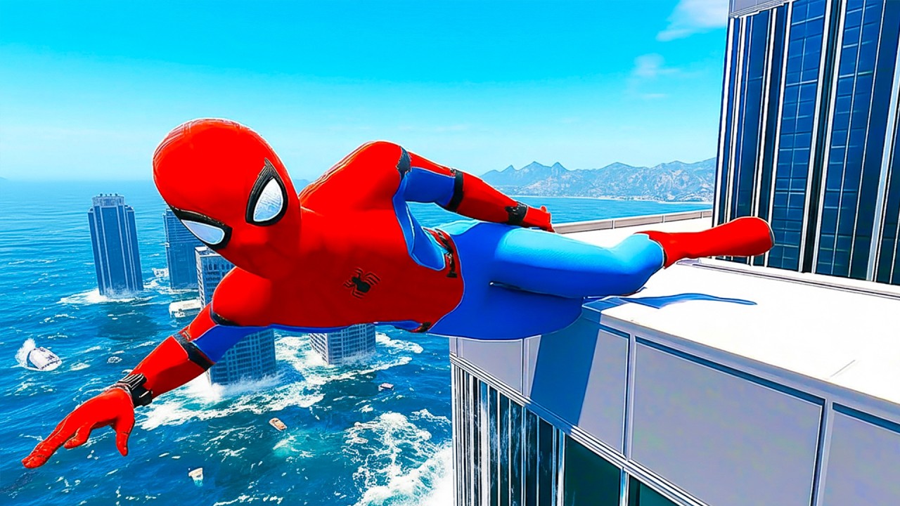 SPIDERMAN WATER FAILS FUNNY/CRAZY MOMENTS #32 (GTA 5 Spider-Man Fails)