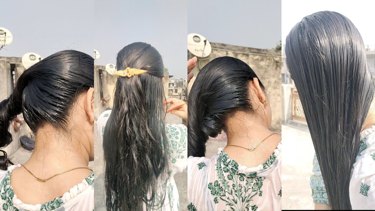 Full video - Wet hair lice combing center clip and hair bun making in wet hair Hairstyles opening