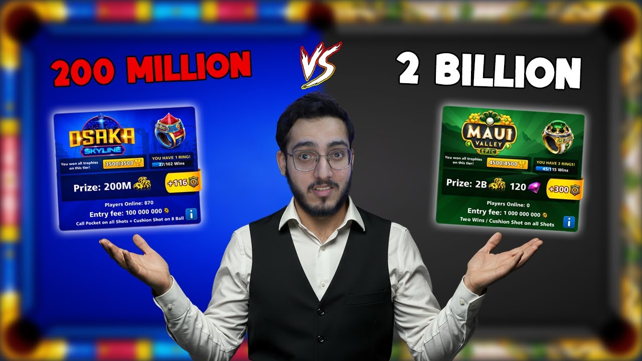 2 BILLION VS 200 MILLION TABLE EPIC GAME 8 BALL POOL 😱‼️