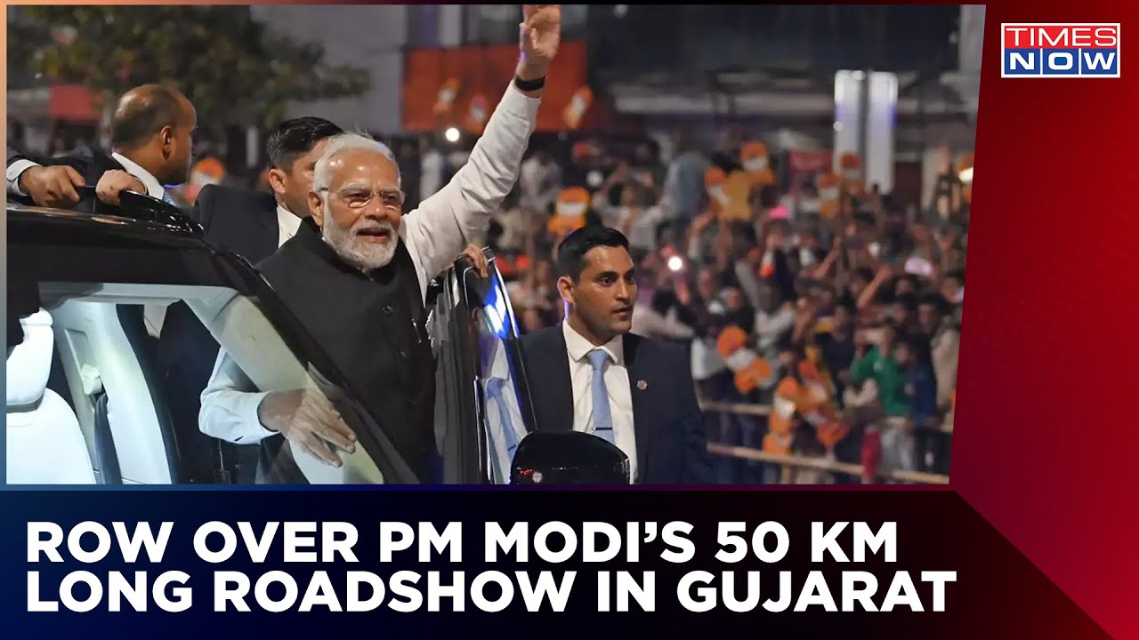PM's Roadshow In Gujarat Sparks Political Row | Congress Calls It Violation Of Election Norms