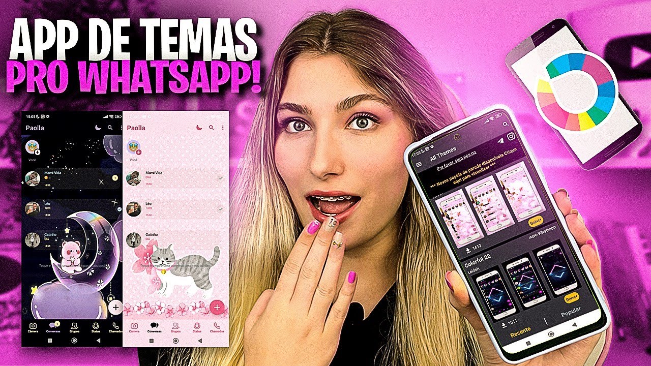 CHEGOU🔥 APLICATIVO de TEMAS PARA QUALQUER WhatsApp !💗