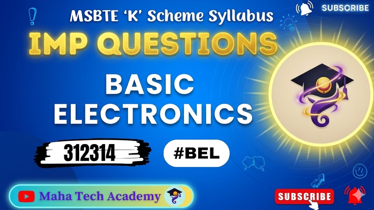 IMP Question| Basic Electronics | K Scheme| 2nd Sem|  Semester Exam.| Question Bank| MSBTE Diploma|