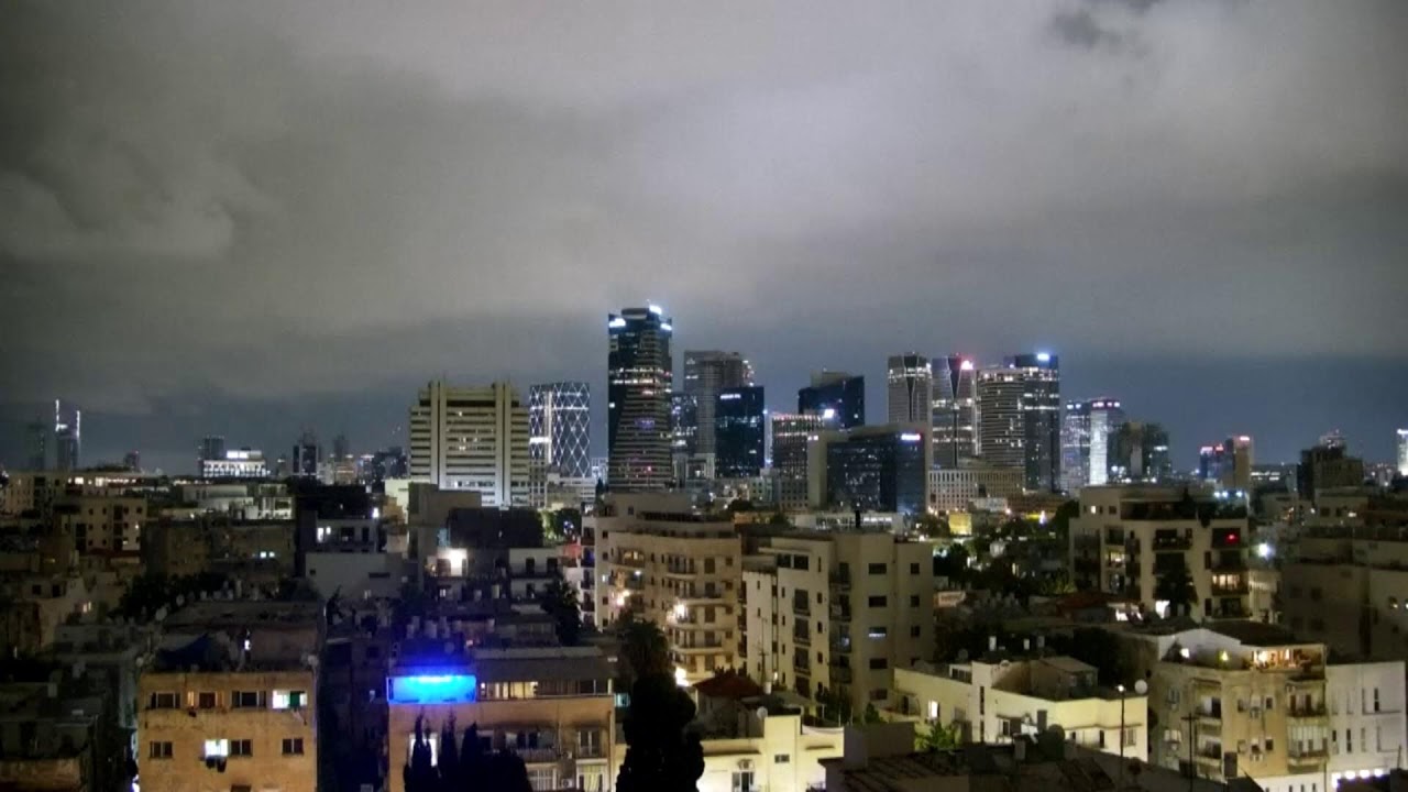 Live of Tel Aviv skyline.