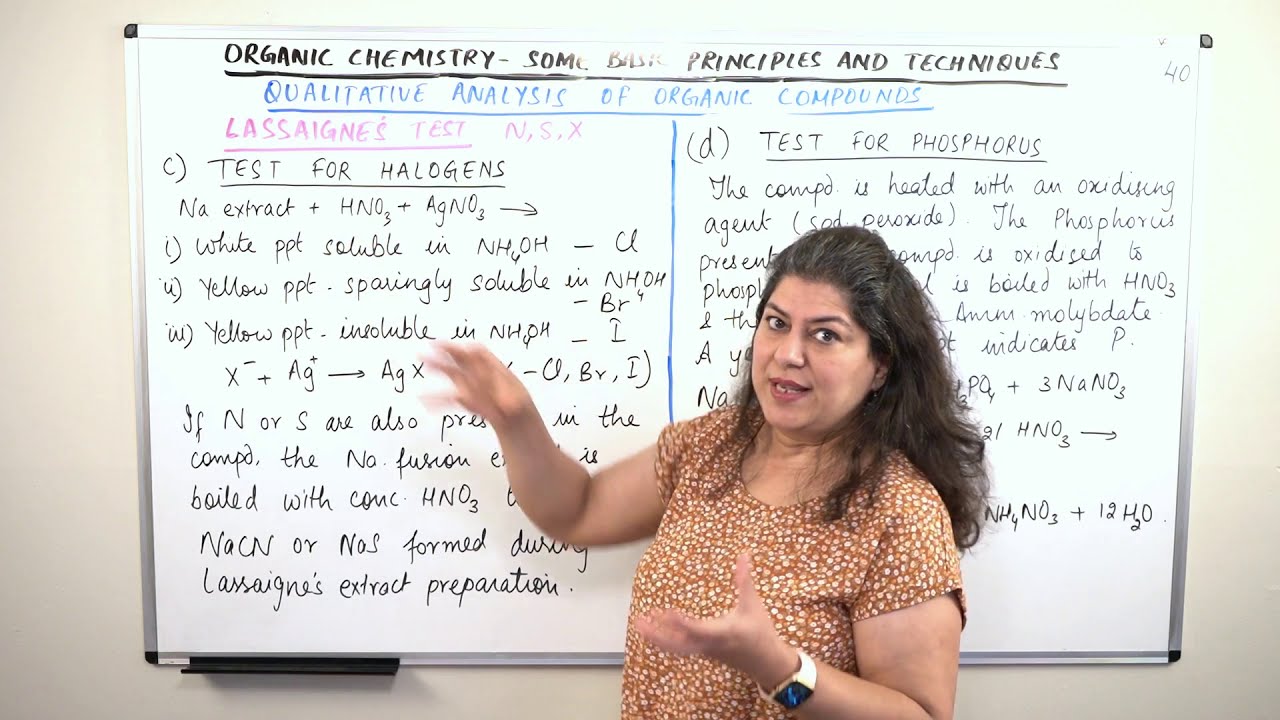 XI -12#40 - Lassaigne's Test for Halogens and Test for Phosphorus