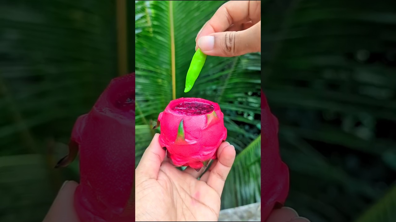 Dragonfruit Green Chilli Masala 🤤 | #shorts​ #food​ #fruit​ #masala​
