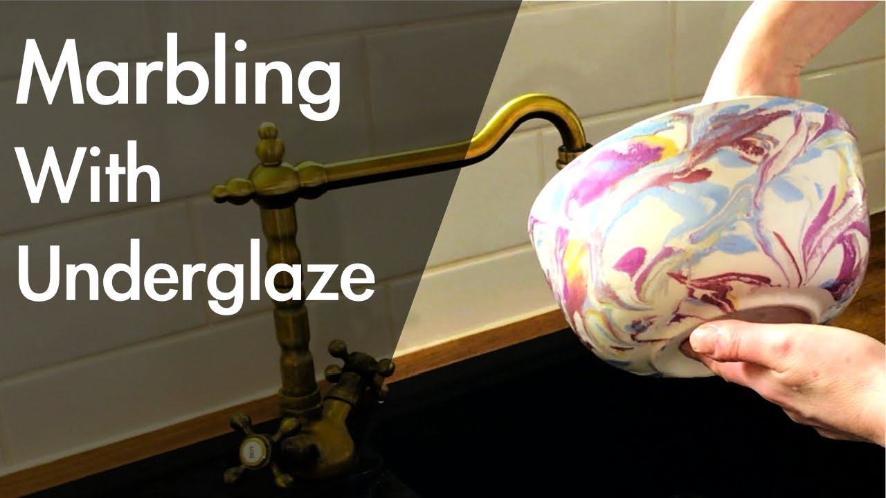Marbling With Underglaze On Pottery