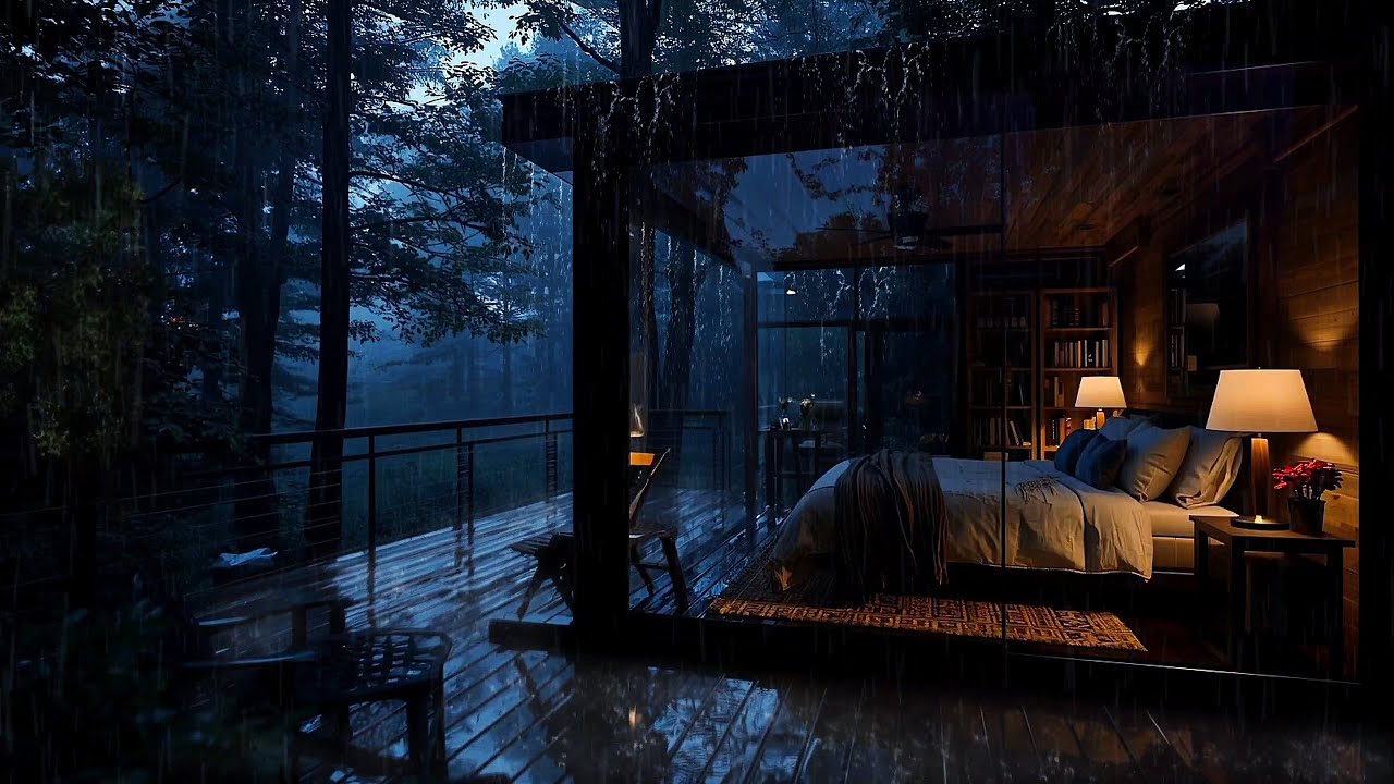 Best Rain in the Forest Cabin 🌲 | Peaceful Sleep with Rain Sounds