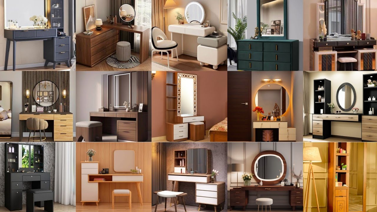 Stylish dressing table design for bedroom/Modern wooden dressing table design/