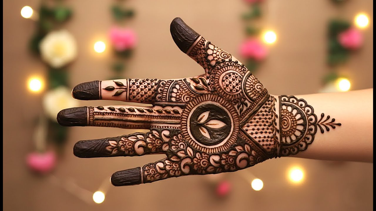 Floral Mandala Negative Filling Bridal Mehndi Design Tutorial 