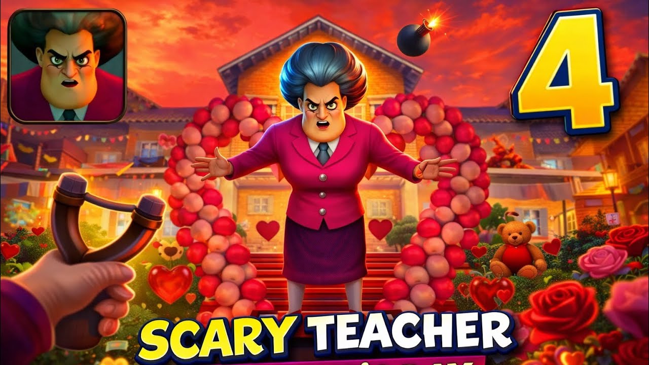 Scary Teacher 3D - Gameplay Part 4 New Levels Valentines Day Update (iOS, Android)