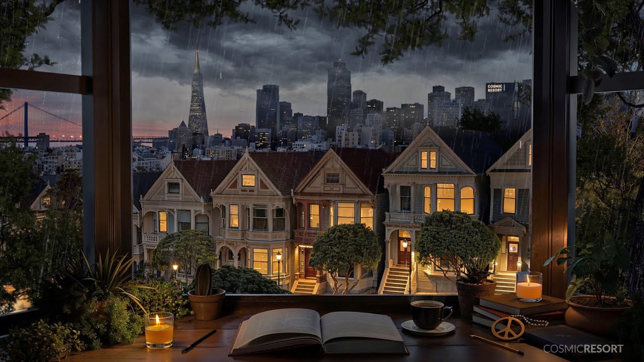 Cozy San Francisco Nook Ambience - Gentle Rain Sounds for Focus, Study, and Relaxation