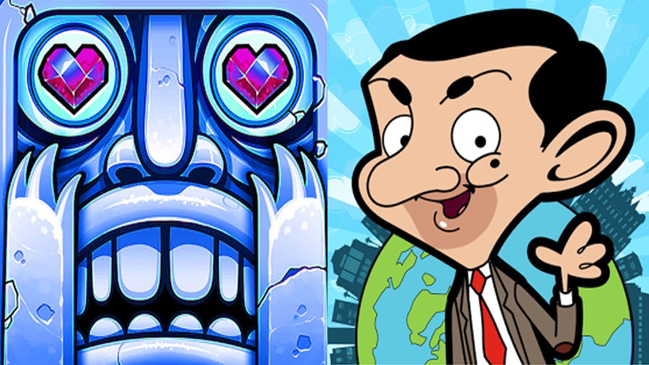 Temple Run 2 Frozen Shadows VS Mr Bean - Around the World Android iPad iOS Gameplay HD