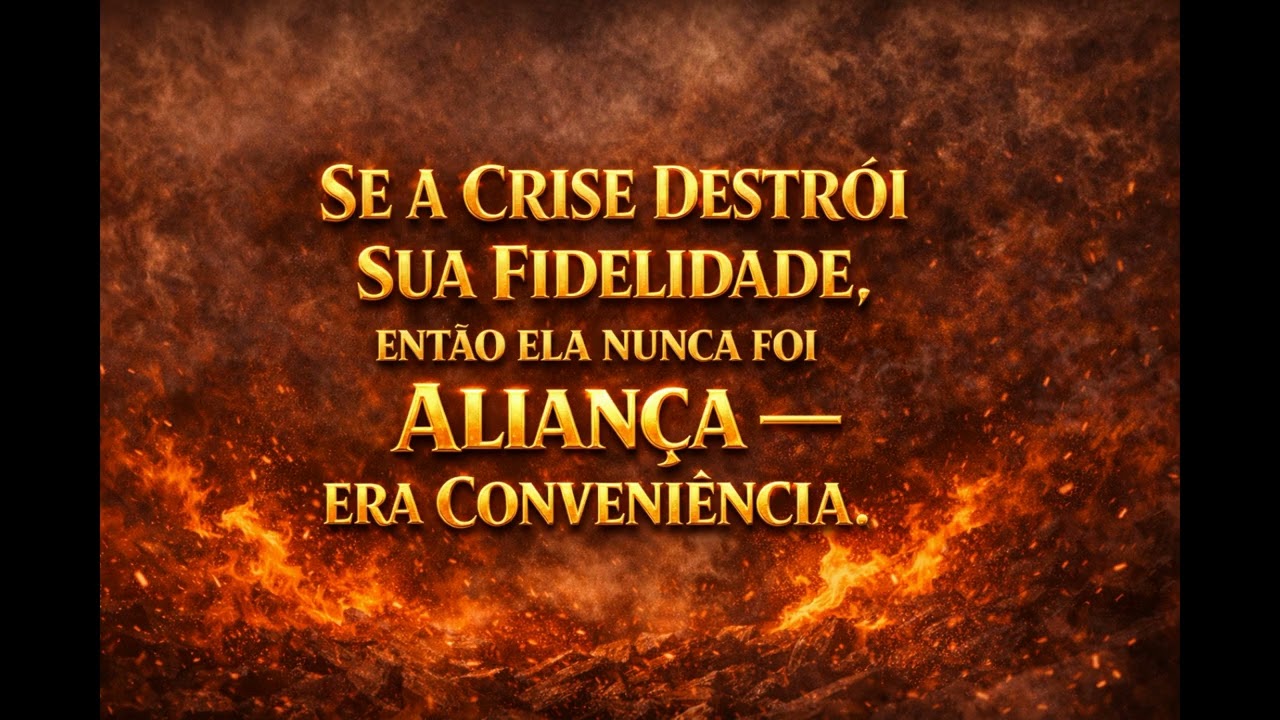 “Se a crise destrói sua fidelidade, então ela nunca foi aliança — era conveniência ”