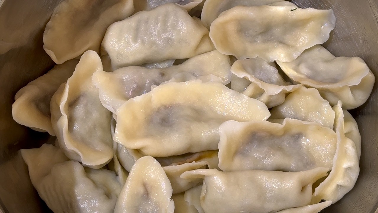 Pork Dumplings ASMR Cooking | Delicious Recipe #food #cooking #recipe #nonveg  #Chive #Dumplings