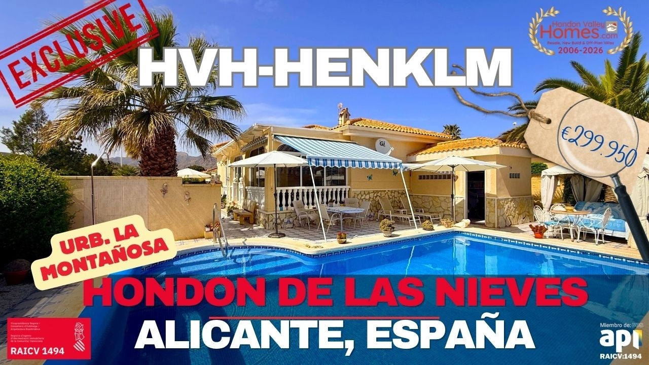 HVH-HENKLM 299.950&euro; Furnished Villa with Private Pool for Sale in URB La Montanosa, Hond&oacute;n Valley