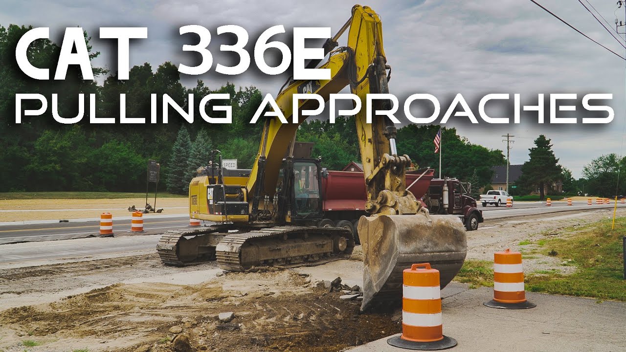 CAT 336E RIPPING OUT APPROACHES // Road Construction Job - CAT Excavator and CAT Bulldozer