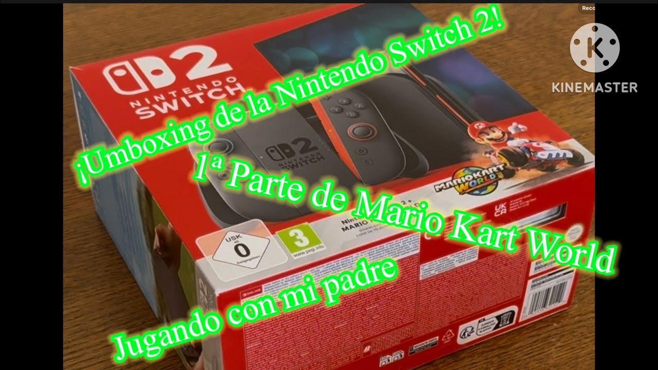 Umboxing de Nintendo Switch 2.  Probando Mario Kart World con mi padre.