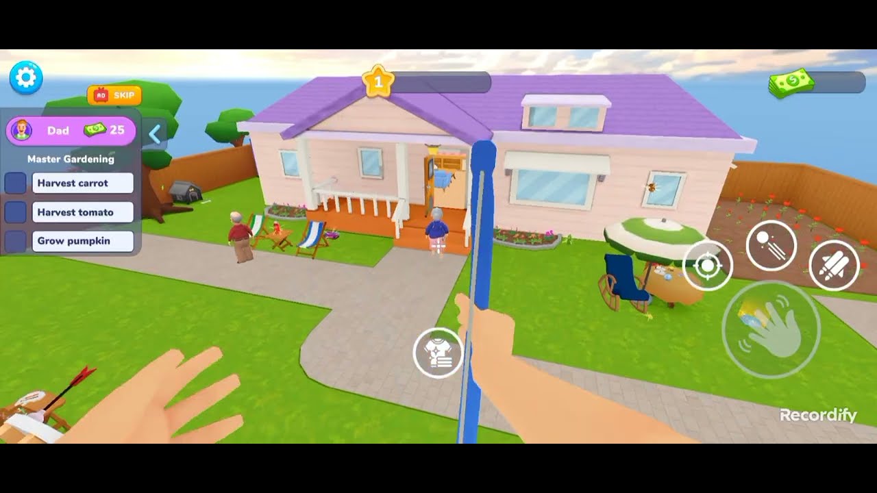 Papa Life - Prank Simulator - archery and harvesting