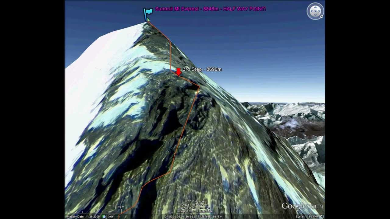 Mount Everest North Ridge Climbing Route in 3D