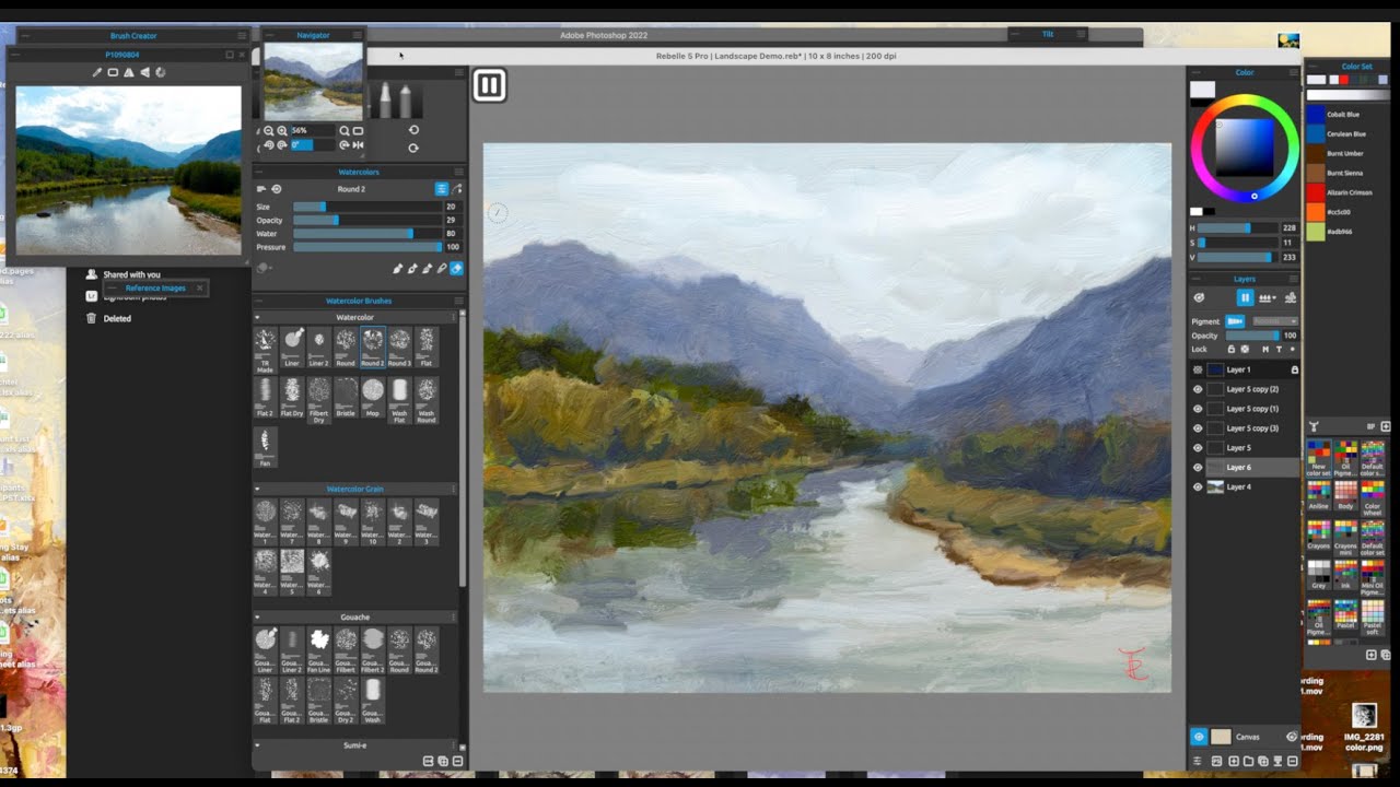 #Rebelle 5 Pro   Landscape Oil Painting