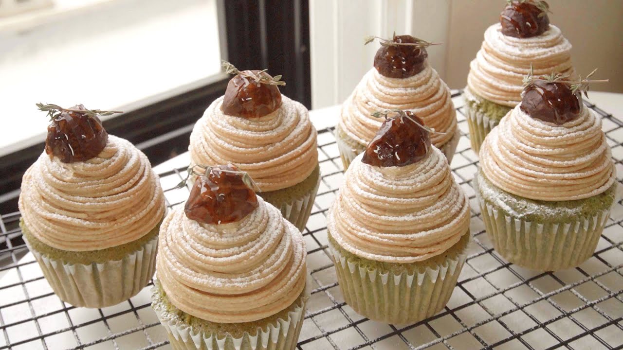 몽블랑 컵케이크 만들기 말차 컵케이크 montblanc cakes 녹차 말차 머핀 만들기 말차 파운드케이크 녹차 파운드케이크 몽블랑 만들기 마롱케이크 몽블랑 케이크 밤 파운드케이크