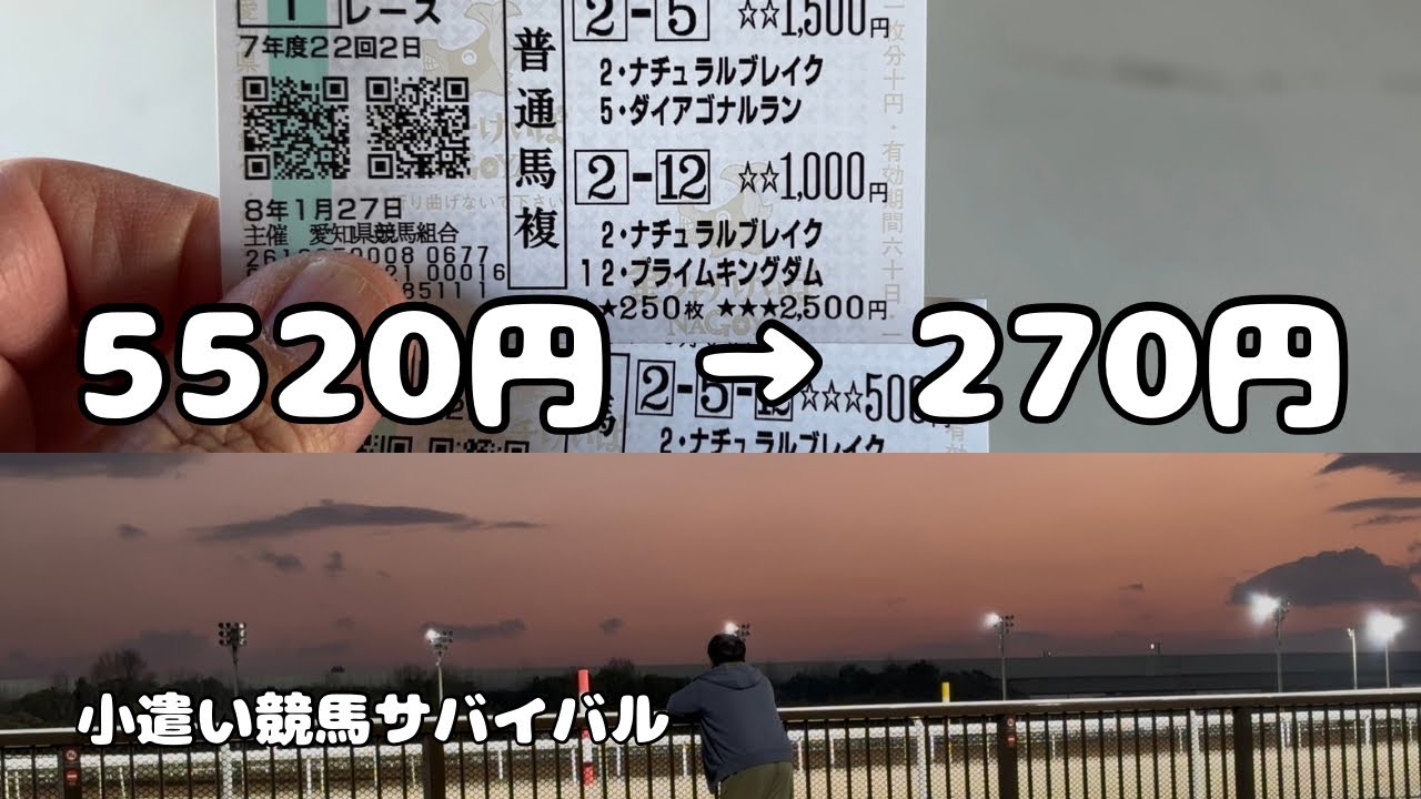 5520円が270円に。名古屋競馬場Vlog