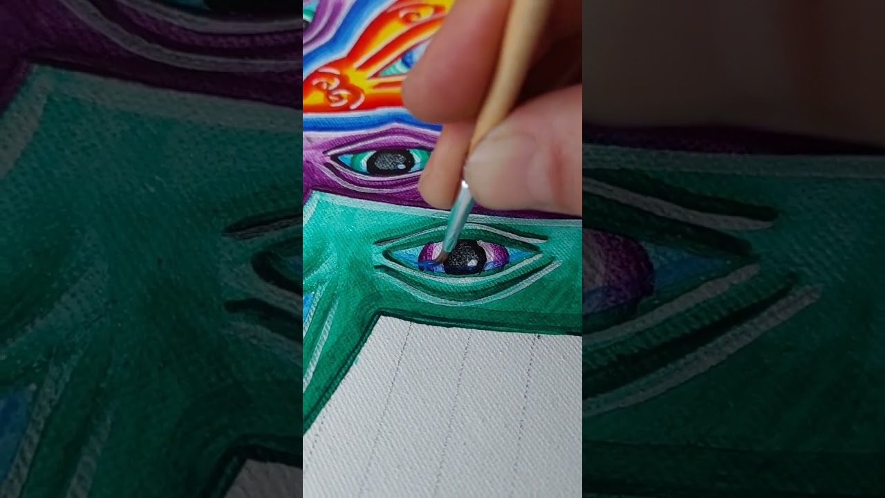 Building up Depth in an Eye (Acrylic Painting) Real Time Visionary Art #art #shorts