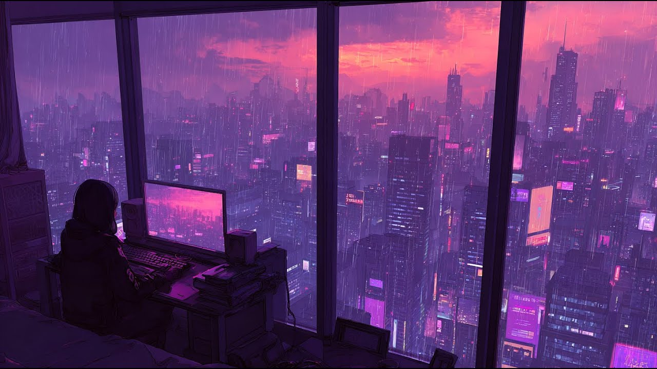 Relax in a High-Rise on a Rainy Day Cozy Apartment Ambience | Rain Sounds for Sleep & Focus