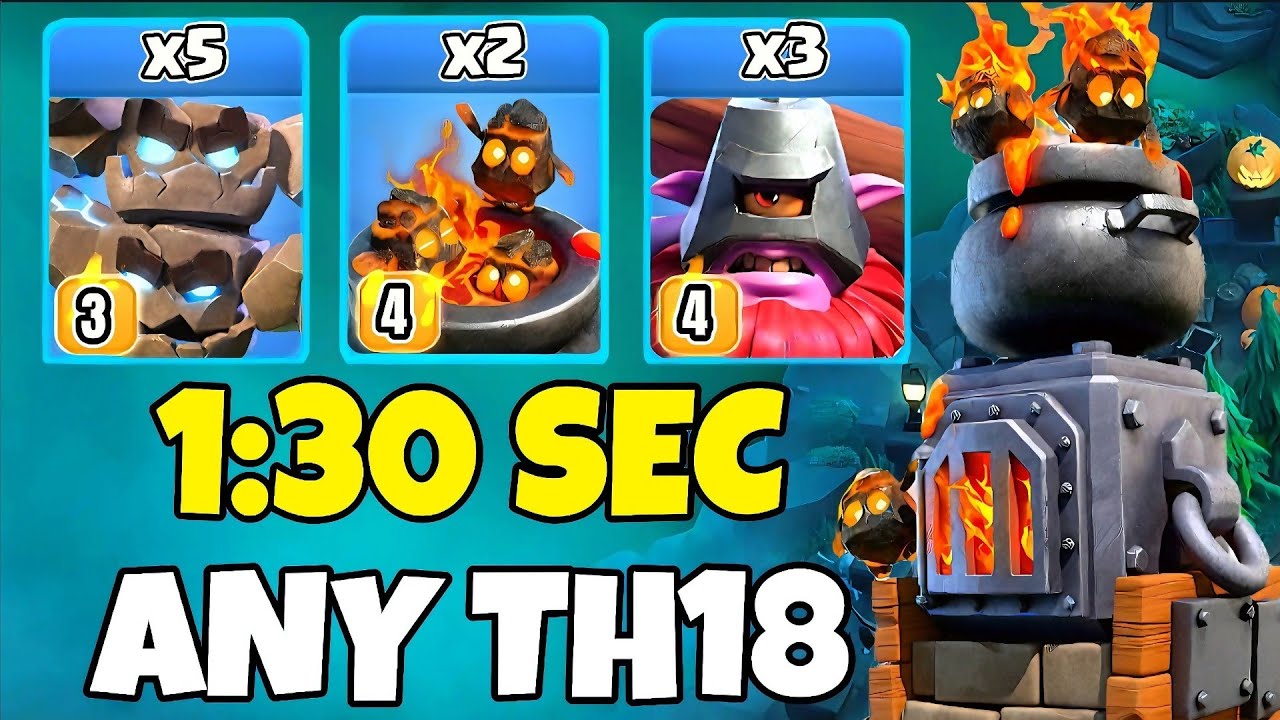 Th18 Furnace + Meteor Golem + Thrower Attack Strategy | Th18 Attack Strategies (Clash of Clans)
